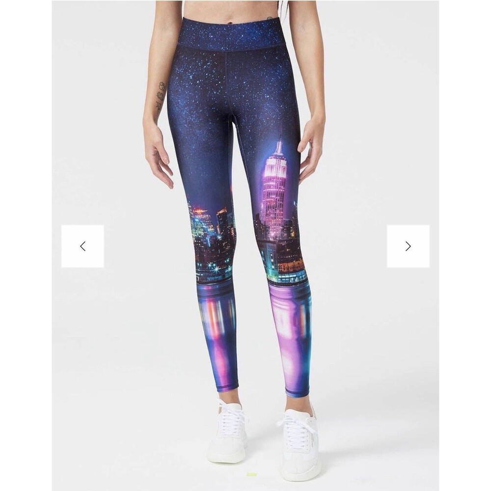 Terez NYC Skyline Leggings Women XS High Waist New York City Night Graphic